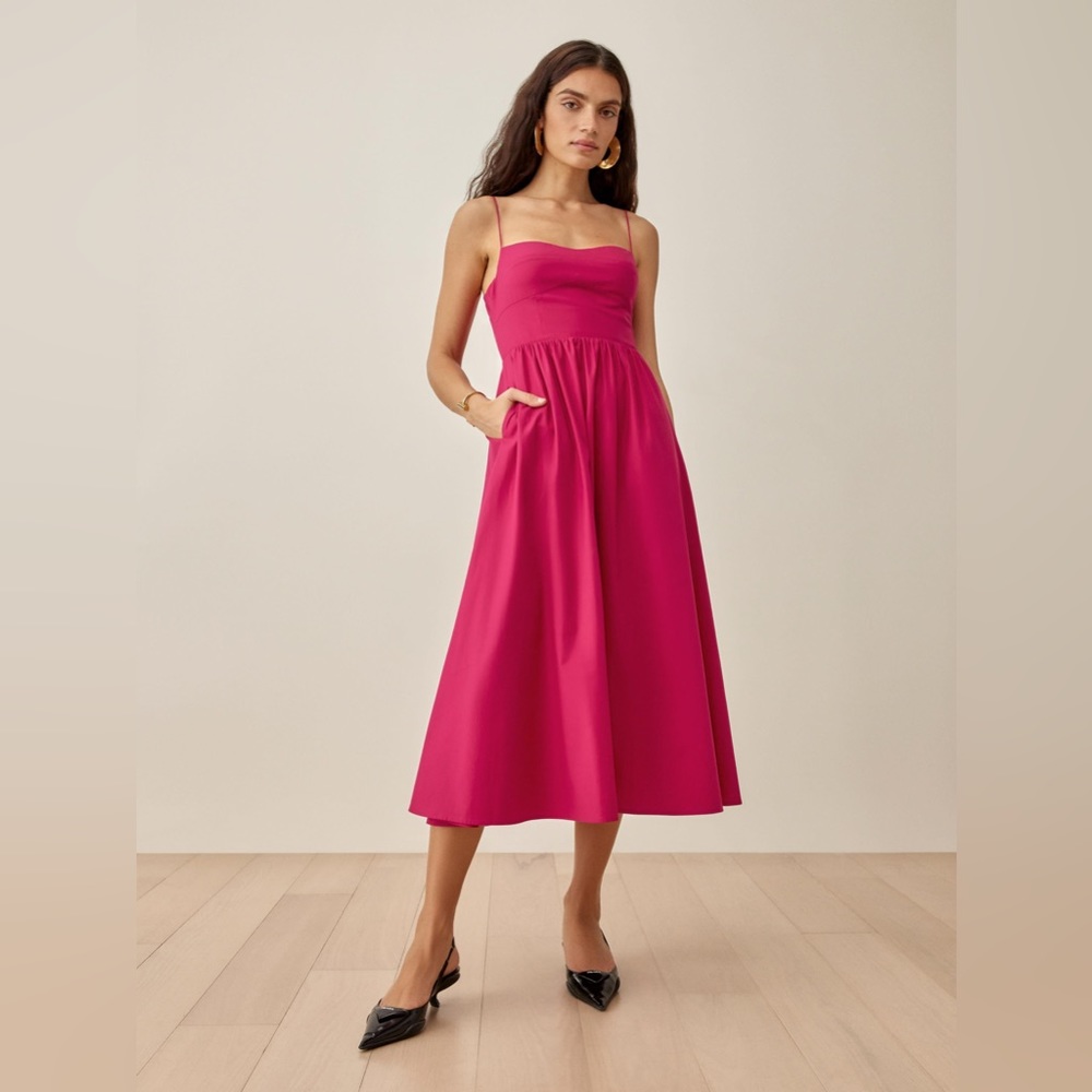 Reformation Vinny dress in Rhubarb. Size 4. Excellent condition.
